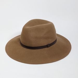 EDDIE BAUER Brown 100% Wool Felt Hat Boho Fedora Wide Brim, Western L/XL